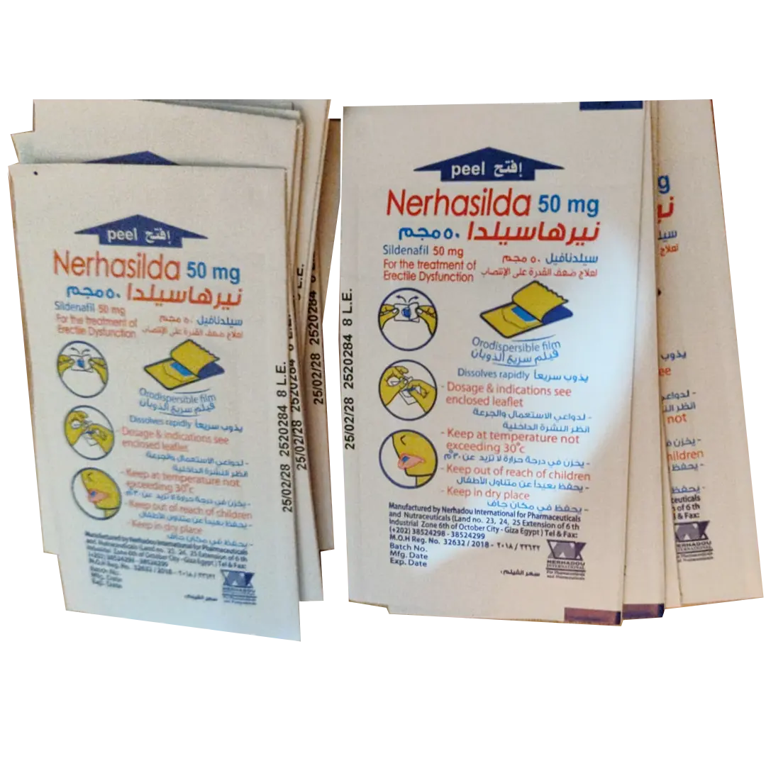 Nerhasilda 50mg – Sildenafil 50mg | 1 box of16 Oral Strips - Image 2